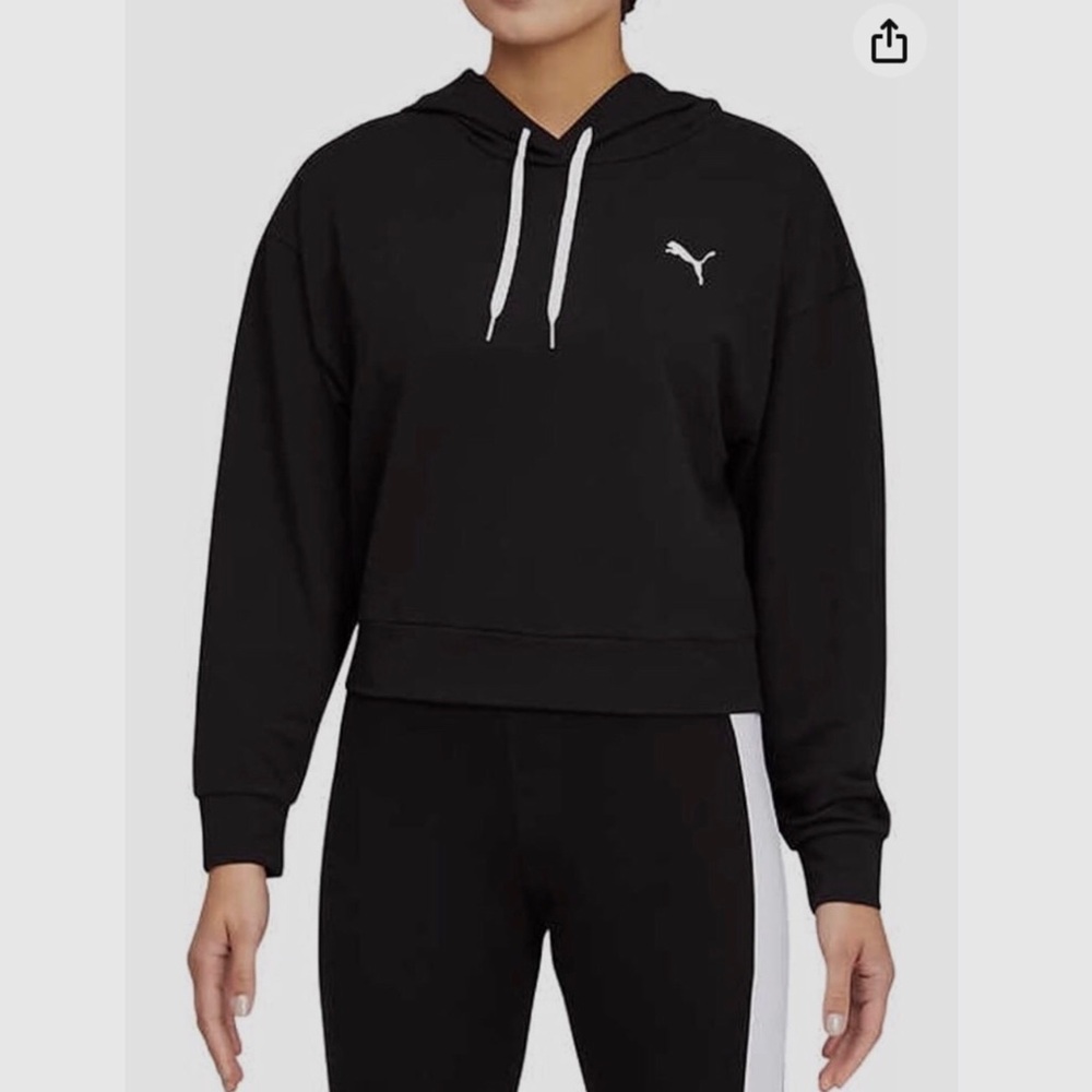 PUMA SPORTS BLACK CLASSIC PULLOVER SWEATSHIRT HOODIE